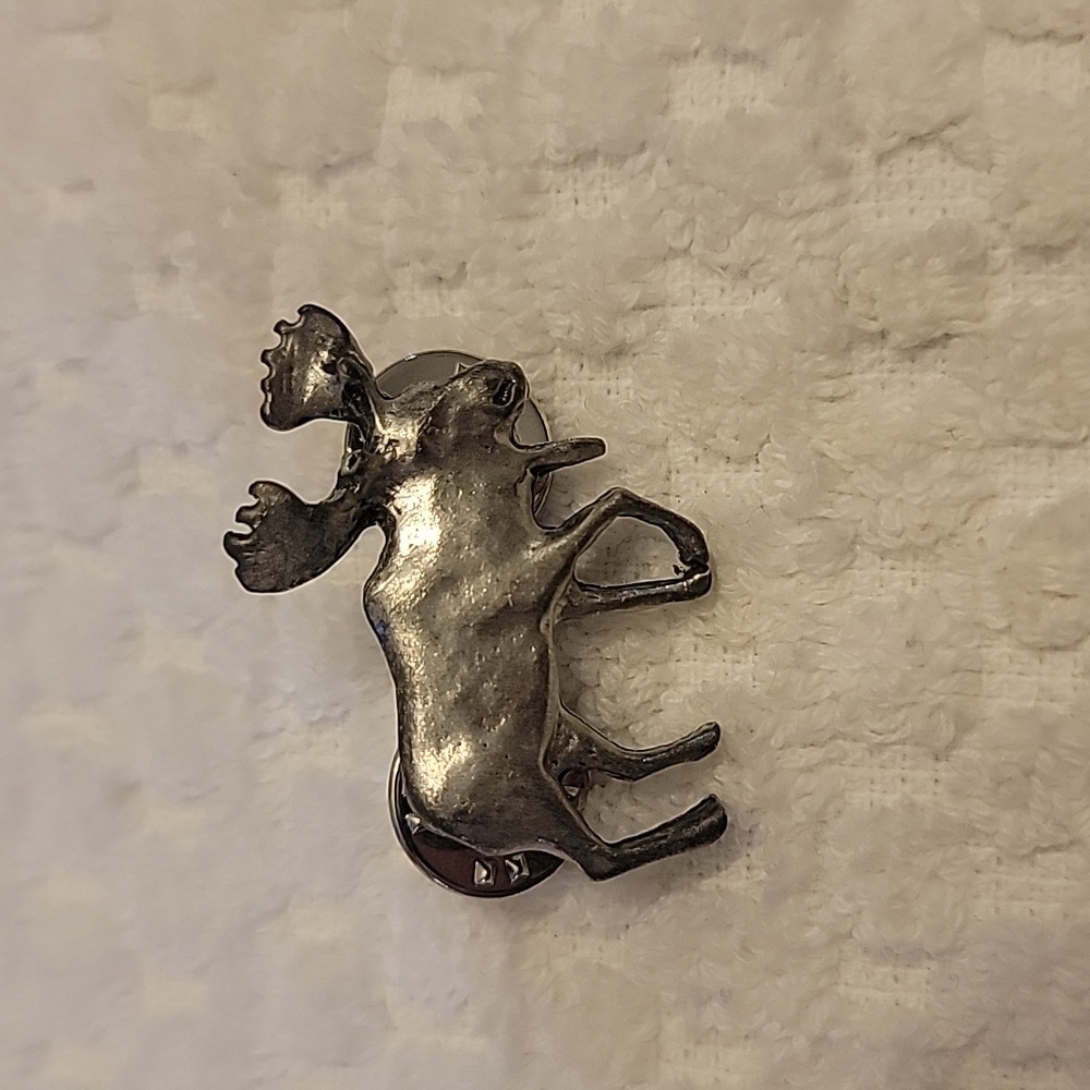 Pewter Moose Brooch